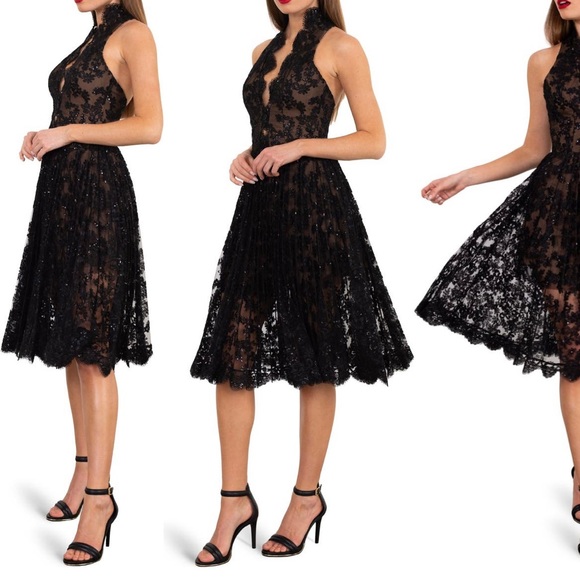 ❌❌SOLD ❌❌ BRAND NEW! Helsi Sophia Black Embroidered Lace Dress Size M - Picture 4 of 5